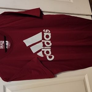 Men's Adidas performance tshirt, XL, Maroon/grey logo.